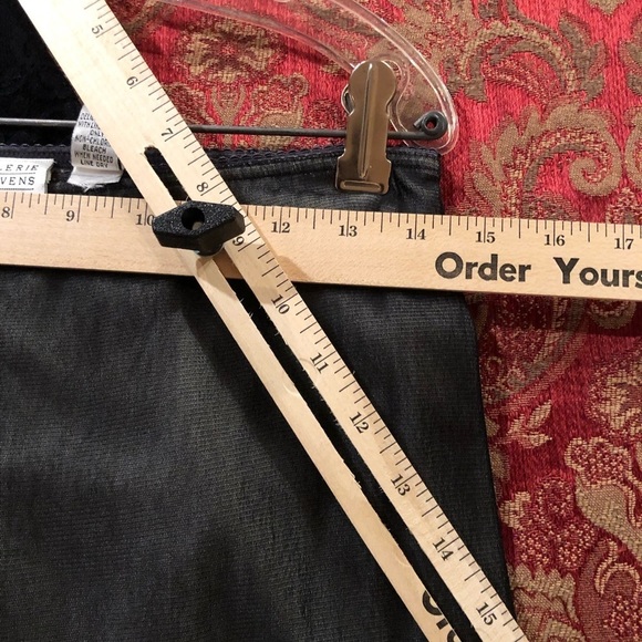 Valerie Stevens size medium black sheer lined maxi skirt with Aqua & pink blue - Picture 11 of 13
